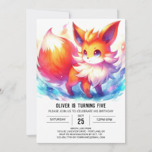 Fun Fox Birthday Invitation