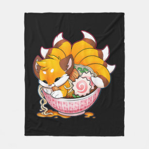 Fun Fox Ramen Japanese Noodles Cute Kawaii Anime G Fleece Blanket