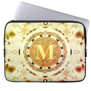 Fun Fractal Art Monogram Laptop Sleeve