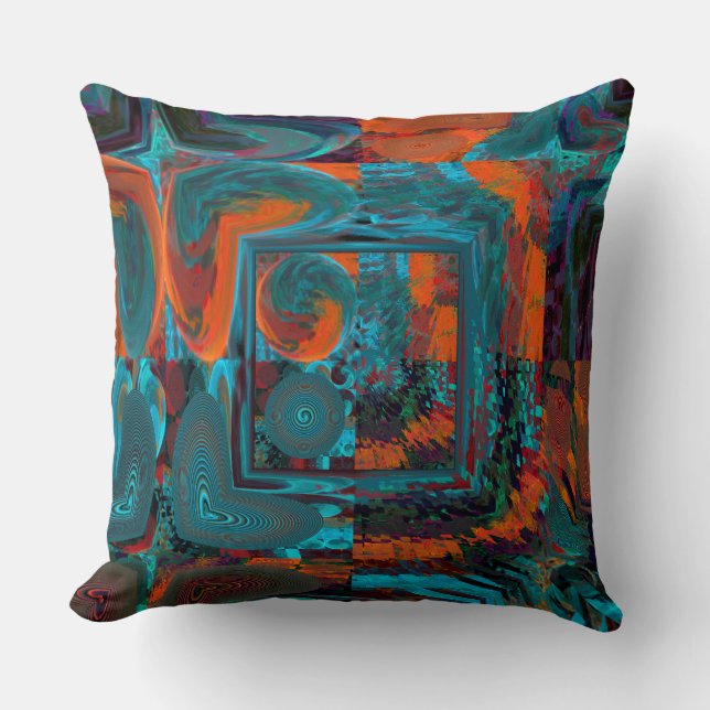 Fun Fractal Geometric Design Cushion (Front)
