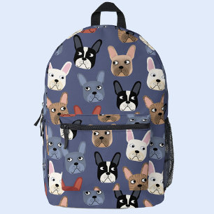 Fun French Bulldog Printed Backpack