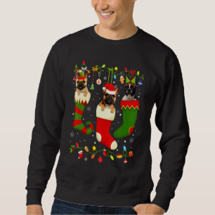 Fun French Bulldog Stocking Christmas Light Socks Sweatshirt