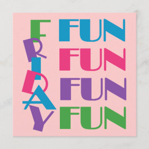 Fun Friday Sleepover or Slumber Teen Birthday Invitation