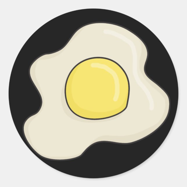 Fun Fried egg cartoon sticker (Front)