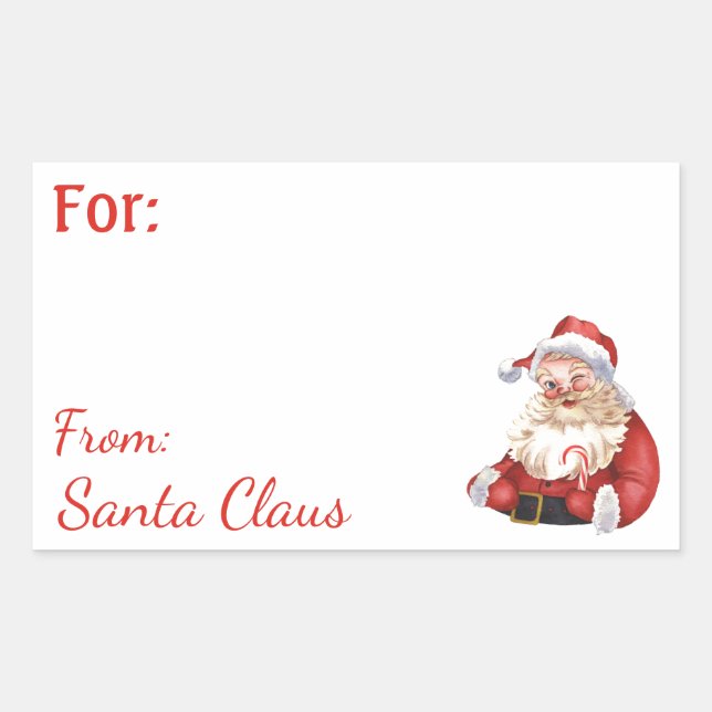 Fun From Santa Claus Custom NAME gift rectangle Rectangular Sticker (Front)