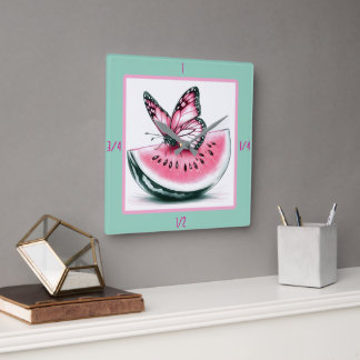 Fun Fruit And Butterfly Wall Clock