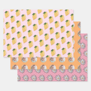 Fun Fruit Pattern Kids Birthday Wrapping Paper Sheet