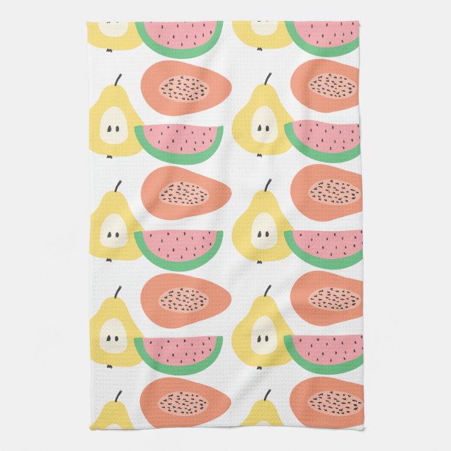 Fun Fruit Pattern Tea Towel (Vertical)