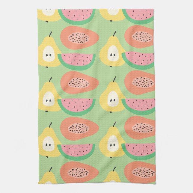Fun Fruit Pattern Tea Towel (Vertical)