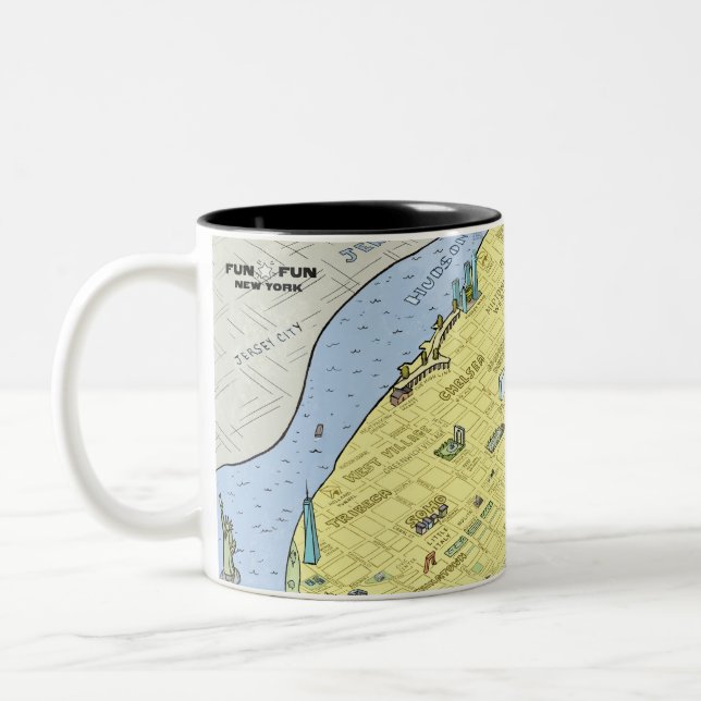 Fun Fun New York City Map Coffee Mug (Left)