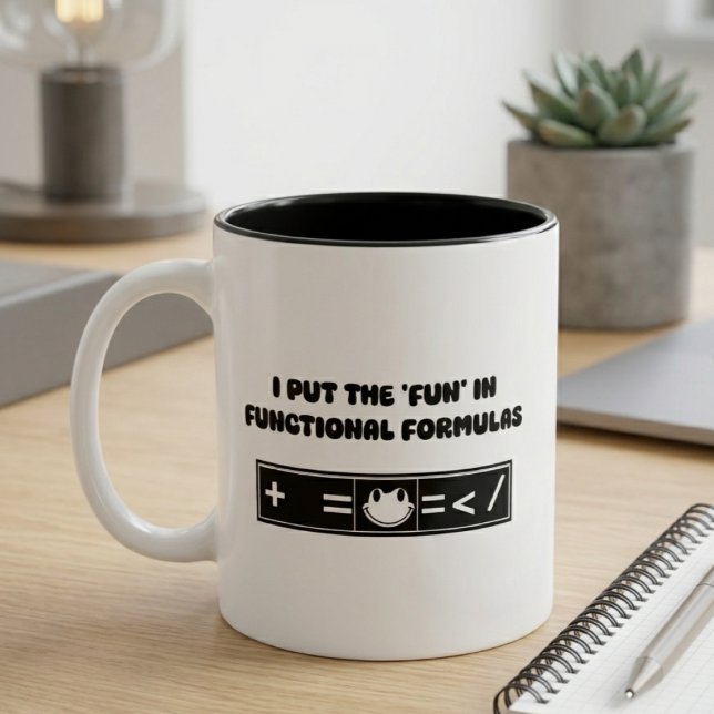 Fun Functional Formulas Spreadsheet Genius Design Two-Tone Coffee Mug (Creator Uploaded)