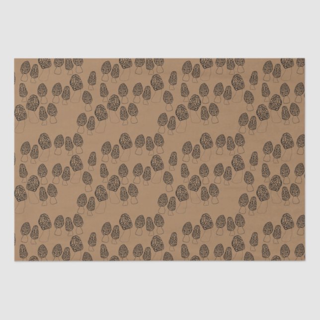 Fun Fungi Morel Mushrooms Pattern Gift Tissue Paper (Front)