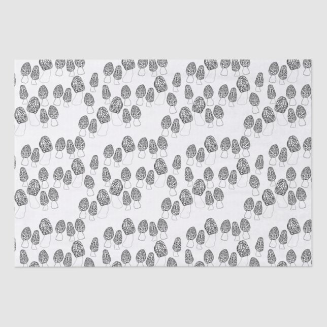 Fun Fungi Morel Mushrooms Pattern Gift Tissue Paper (Front)
