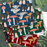 Fun Fungi Mushroom Pattern Postcard<br><div class="desc">Enjoy this whimsical pattern on this colourful card.
 
 You can always add your own text. Let me know if you'd like something custom made. 
 
 If you buy it,  thank you! Be sure to share a pic on Instagram of it in action and tag me @shoshannahscribbles :)</div>