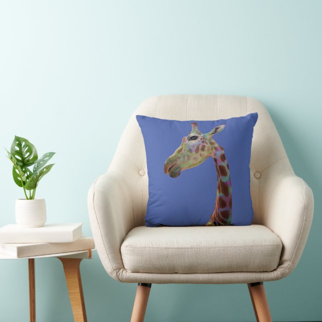 Fun funky colourful Giraffe  Cushion (Chair)