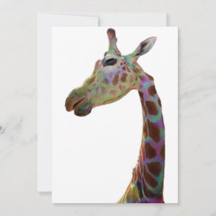 Fun funky colourful Giraffe Poster Invitation