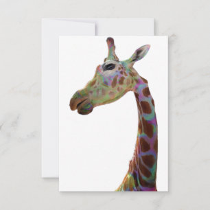 Fun funky colourful Giraffe Thank You Card