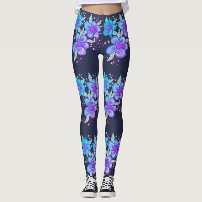 Fun Funky Flowered Leggings (Front)