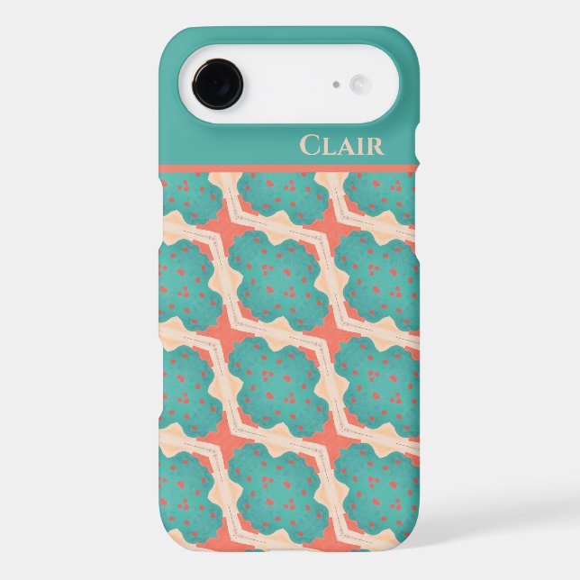 Fun & Funky Organic Graphic Pattern Teal Orange (Back)