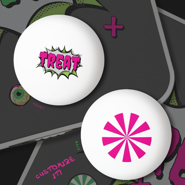 Fun Funky Peppermint Candy ‘Treat’ Customisable  Ping Pong Ball (Creator Uploaded)