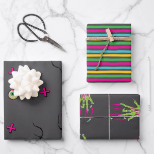 Fun Funky Scary Cute Zombie Death & Candy Wrapping Paper Sheet