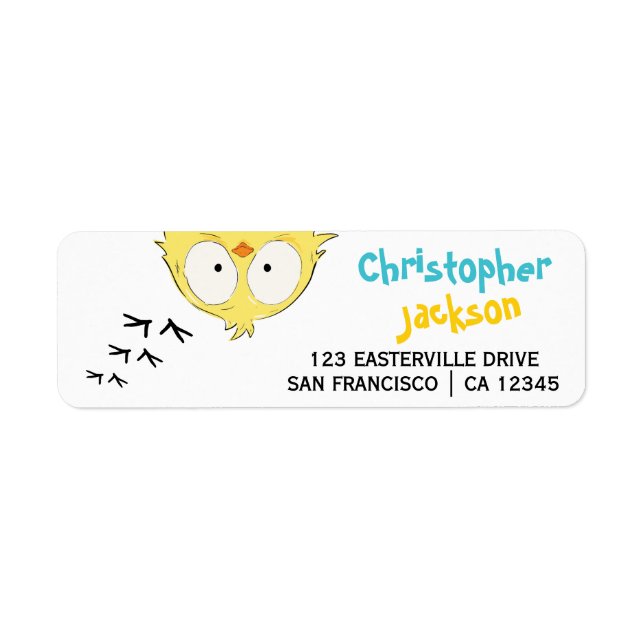 Fun Funny Cute Crazy Chicken Label Return Address Label (Front)