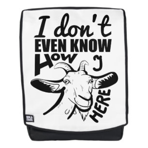 Fun Funny Goat Pun Cool Text Design Backpack