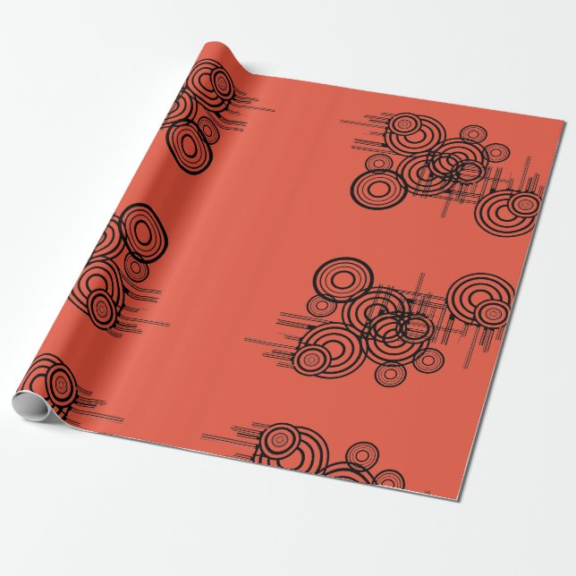 Fun Futuristic Shapes Wrapping Paper (Unrolled)