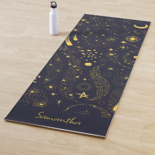 Fun Galaxy Pattern Black Personalized Yoga Mat