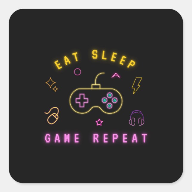 fun game for kids - funny cute design for school square sticker (Front)