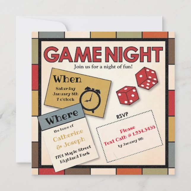 Fun Game Night Invitation (Front)