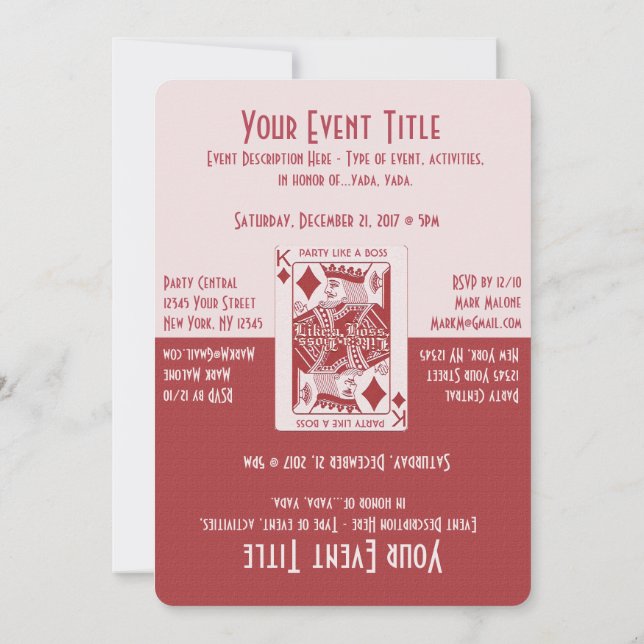 Fun Game Night Party Invitation (Back)