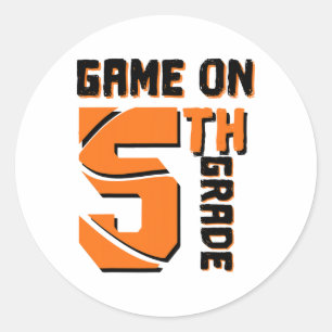 Fun Game On 5th Grade Sketll First Day Of School B Classic Round Sticker