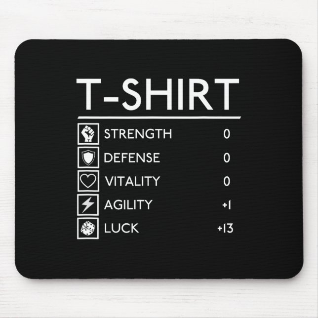 Fun Gamer Fantasy Level Up Rpg Game Teeshirt  Mouse Pad (Front)