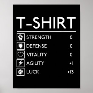 Fun Gamer Fantasy Level Up Rpg Game Teeshirt  Poster