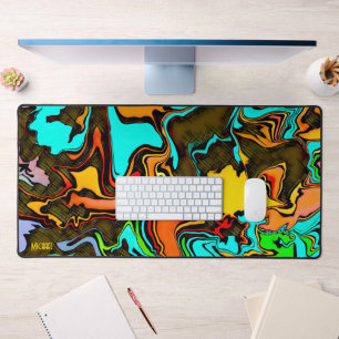 Fun Gamer Modern Abstract Distressed Colourful  Desk Mat