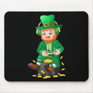Fun Gamer St Patricks Day Video Game Kids Teen Boy Mouse Pad