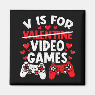 Fun Gamer Valentines Day Boys Vis for Video Games Magnet