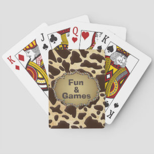 Fun & Games Brown & Gold Animal Print Playing Cards