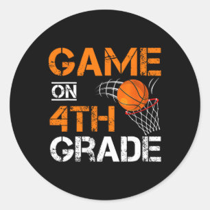 Fun Games On Fourth Grade Bysketbyll First Day Of Classic Round Sticker