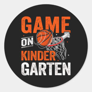 Fun Games On Kindergarten Basketball First Day Of Classic Round Sticker