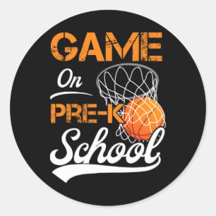 Fun Games On Pre-k Bysketbyll First Day Of School Classic Round Sticker