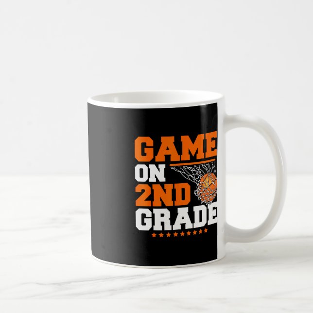 Fun Games On Second Grade Basketball First Day Of  Coffee Mug (Right)