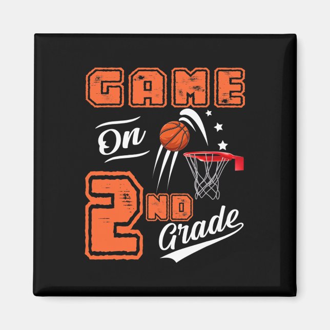 Fun Games On Second Grade Basketball First Day Of  Magnet (Front)