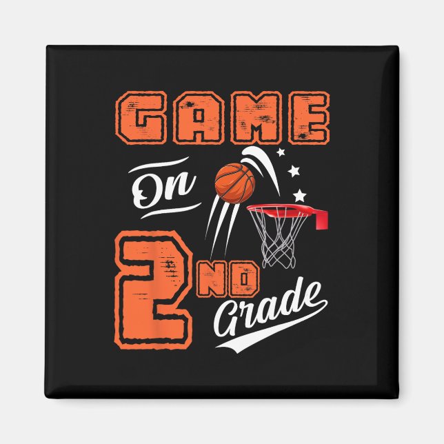 Fun Games On Second Grade Basketball First Day Of  Magnet (Front)