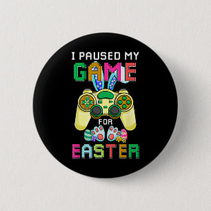 Fun Gaming Bunny Gamer Egg Easter Day Boys Kids Me 6 Cm Round Badge