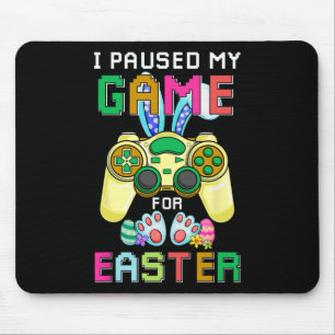 Fun Gaming Bunny Gamer Egg Easter Day Boys Kids Me Mouse Pad