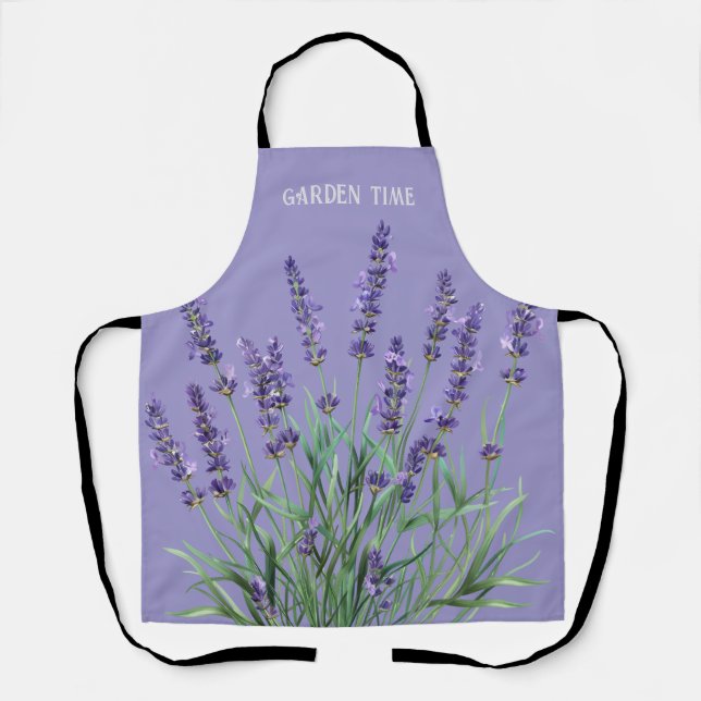 Fun Gardening Quote Beautiful Lavender Garden  Apron (Front)