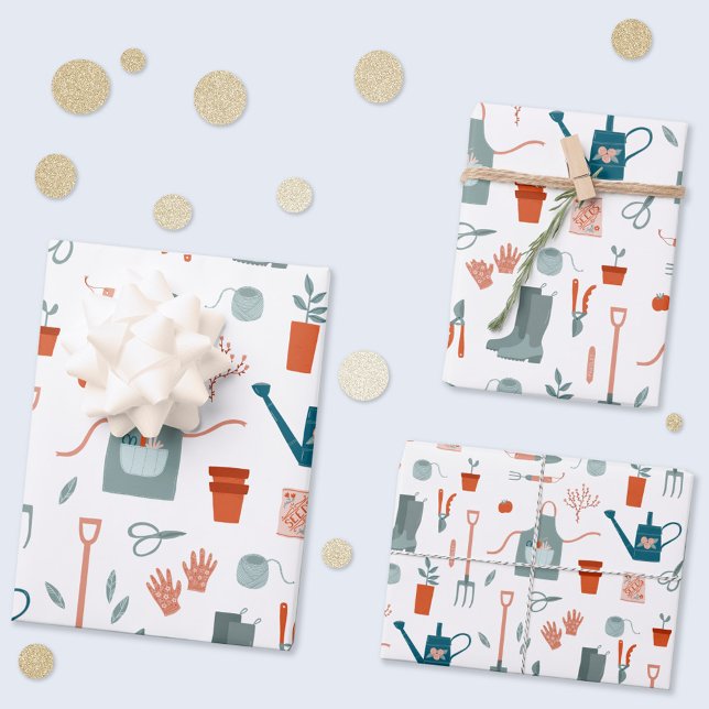Fun Gardening Wrapping Paper Sheet (Fun gardening themed wrapping paper sheets)