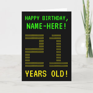 Fun, Geeky, Nerdy "21 YEARS OLD!" Birthday Card
